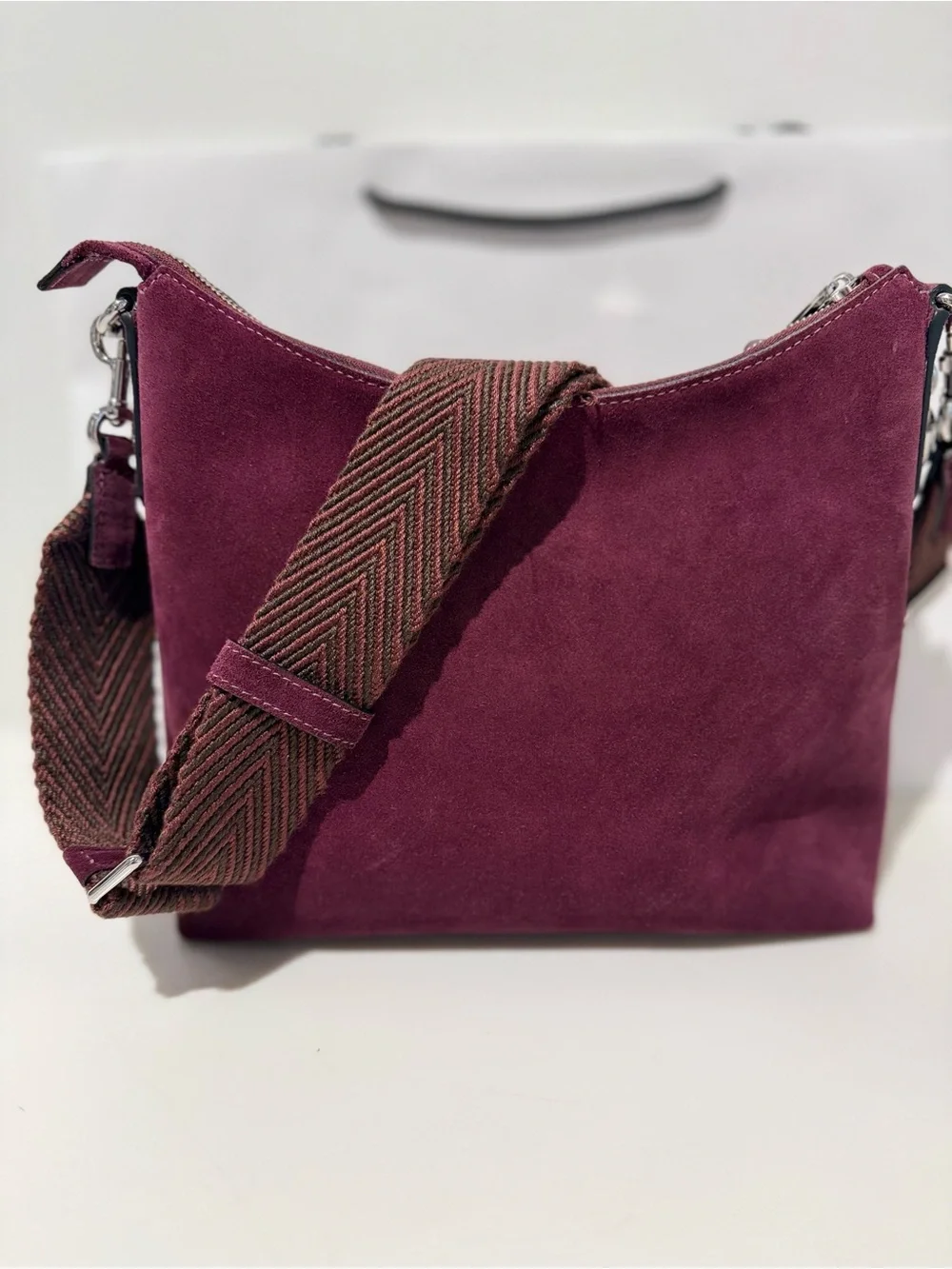 NWT Marc Jacobs suede convertible drifter large hobo - dark plum